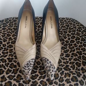 Bellini two tone animal print shoe